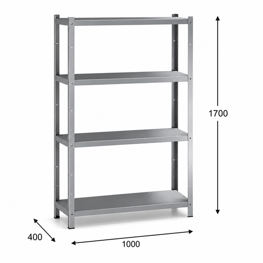 Estantería perfil ranurado 100x40x170 - 4 Niveles