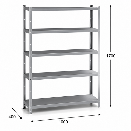 Estantería perfil ranurado 100x40x170 - 5 Niveles