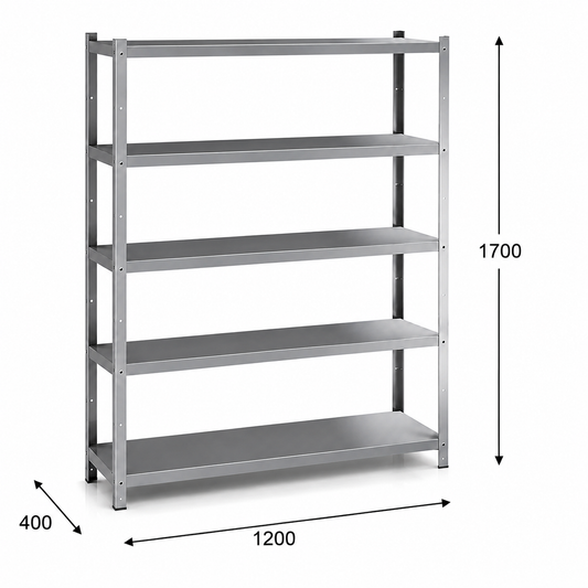 Estantería perfil ranurado 120x40x170 - 5 Niveles