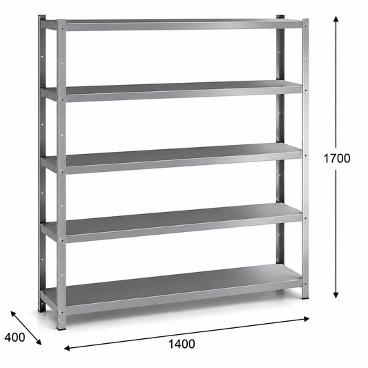 Estantería perfil ranurado 140x40x170 - 5 Niveles