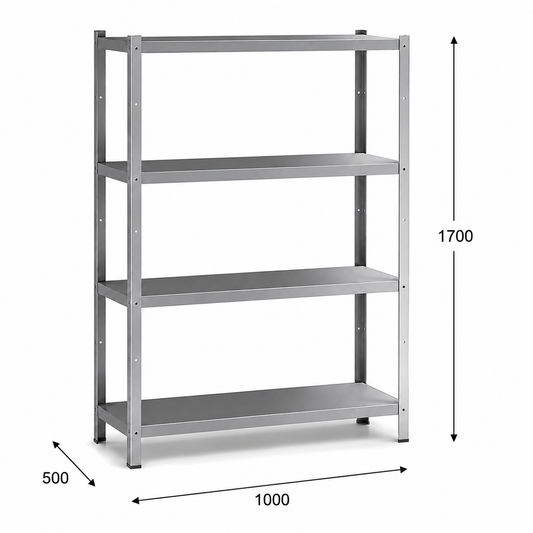 Estantería perfil ranurado 100x50x170 - 4 Niveles