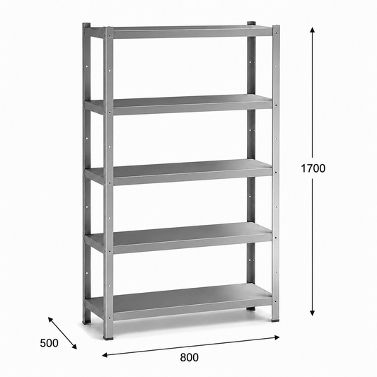 Estantería perfil ranurado 80x50x170 - 5 Niveles