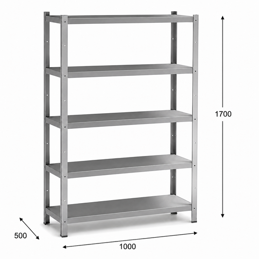 Estantería perfil ranurado 100x50x170 - 5 Niveles