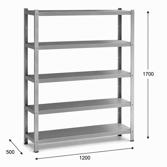 Estantería perfil ranurado 120x50x170 - 5 Niveles