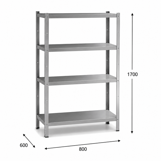 Estantería perfil ranurado 80x60x170 - 4 Niveles