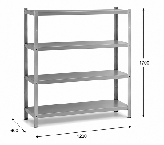 Estantería perfil ranurado 120x60x170 - 4 Niveles