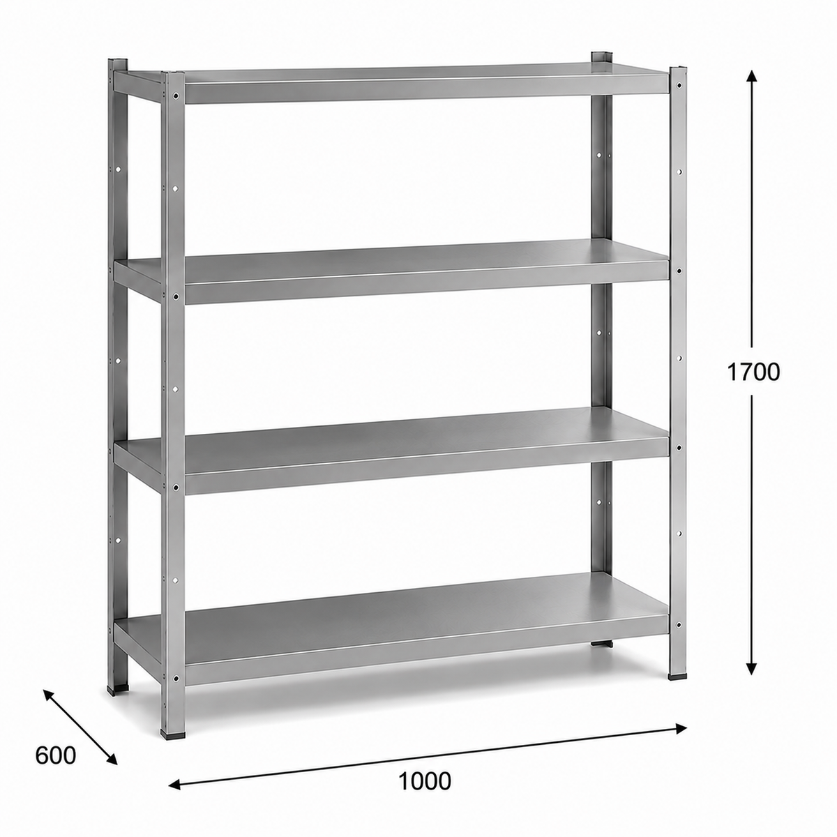 Estantería perfil ranurado 100x60x170 - 4 Niveles