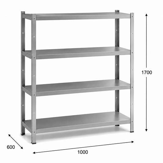 Estantería perfil ranurado 100x60x170 - 4 Niveles