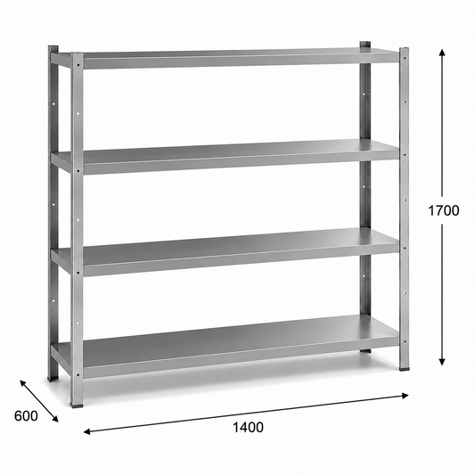 Estantería perfil ranurado 140x60x170 - 4 Niveles