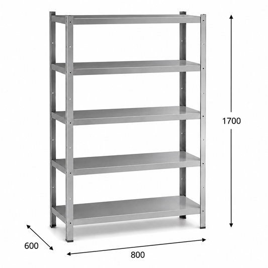 Estantería perfil ranurado 80x60x170 - 5 Niveles