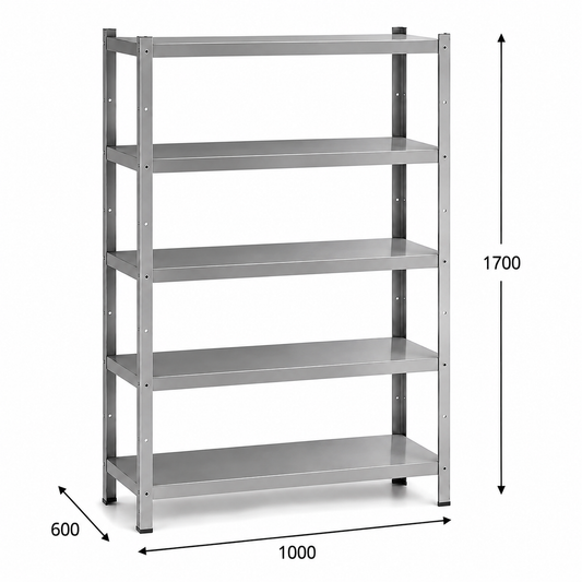 Estantería perfil ranurado 100x60x170 - 5 Niveles