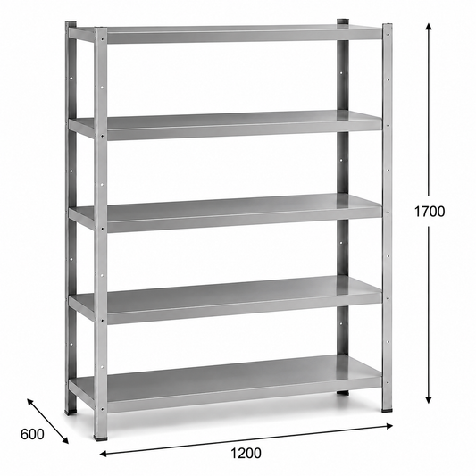 Estantería perfil ranurado 120x60x170 - 5 Niveles