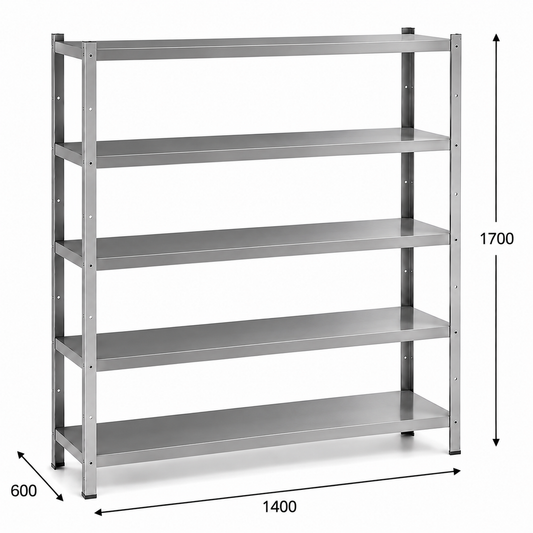 Estantería perfil ranurado 140x60x170 - 5 Niveles
