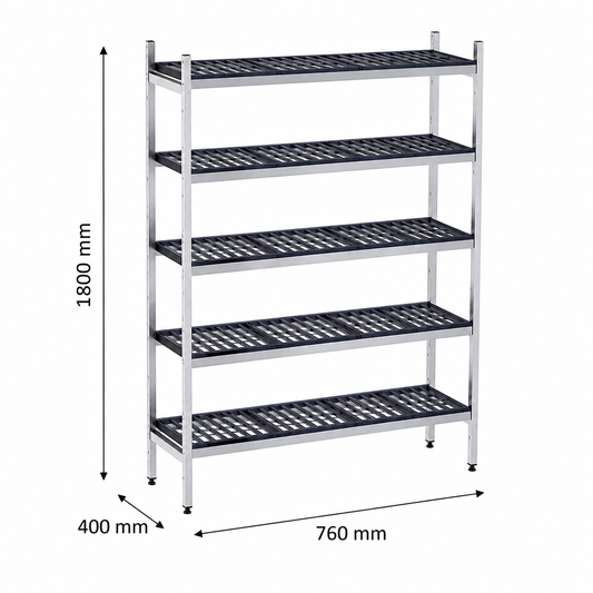 Estantería de pie lineal 76x40x180 - 5 Niveles