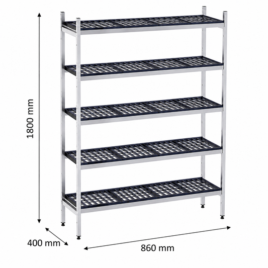 Estantería de pie lineal 86x40x180 - 5 Niveles