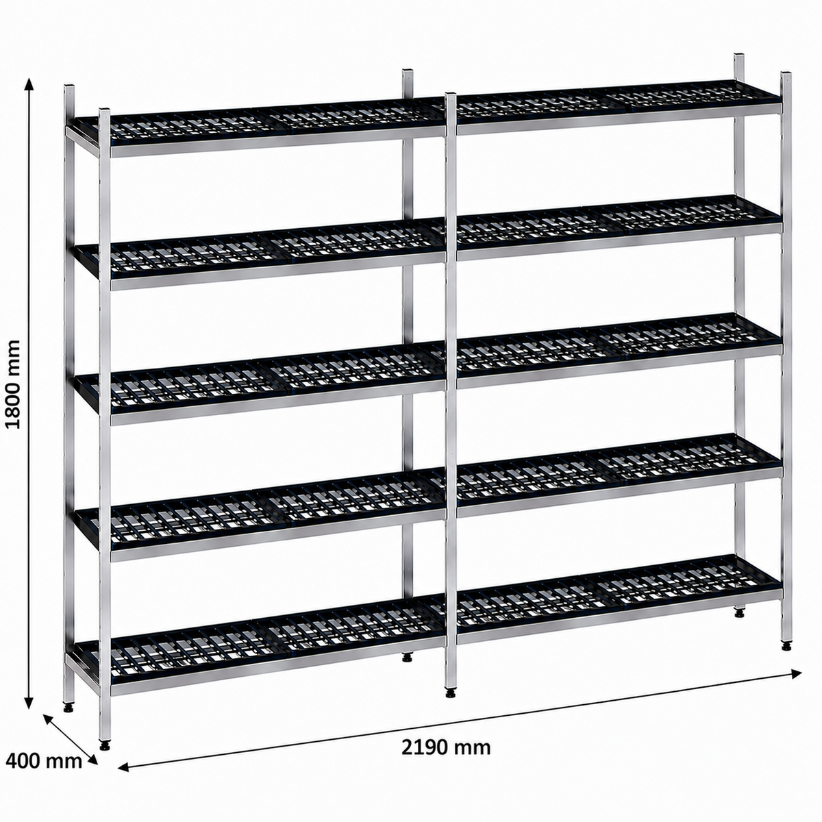 Estantería de pie lineal 219x40x180 - 5 Niveles Distform