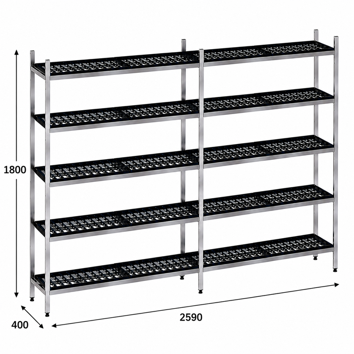 Estantería de pie lineal 259x40x180 - 5 Niveles Distform
