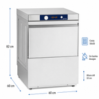 Lavavajillas Edenox AFG-540 S1 · Cesta 500 × 500 mm · Altura útil 32 cm · Electromecánico · 230 V · Sin bomba de desagüe