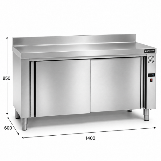 Mesa Caliente Mural Gama 600 con Encimera 1400x600x850mm - 2000W - 230V/50Hz