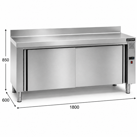 Mesa Caliente Mural Gama 600 con Encimera 1800x600x850mm - 3000W - 230V/50Hz