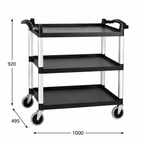 Carro de Servicio Aluminio y Polipropileno 3 Estantes 100x49.5x92 Distform