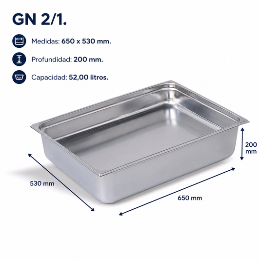 Cubeta Gastronorm 2/1 Lisa 200mm
