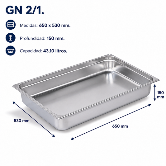 Cubeta Gastronorm 2/1 Lisa 150mm