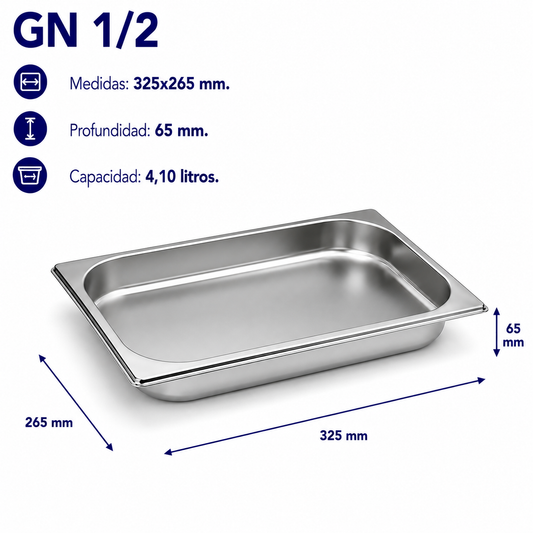 Cubeta Gastronorm 1/2 Lisa 65mm