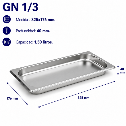 Cubeta Gastronorm 1/3 Lisa 40mm