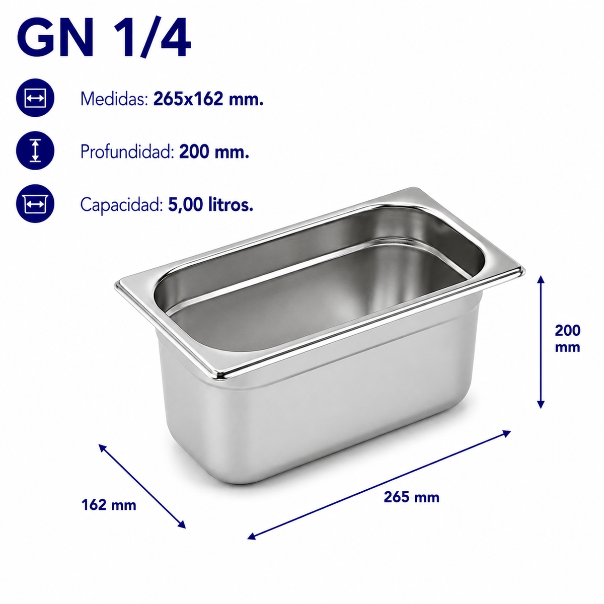 Cubeta Gastronorm 1/4 Lisa 200mm