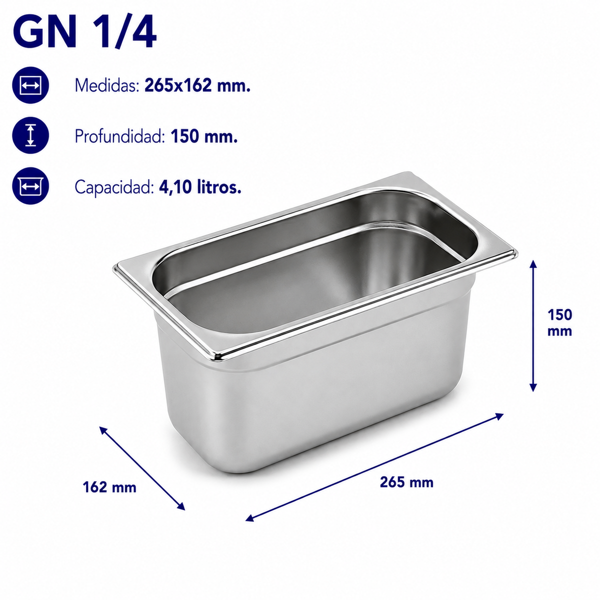 Cubeta Gastronorm 1/4 Lisa 150mm