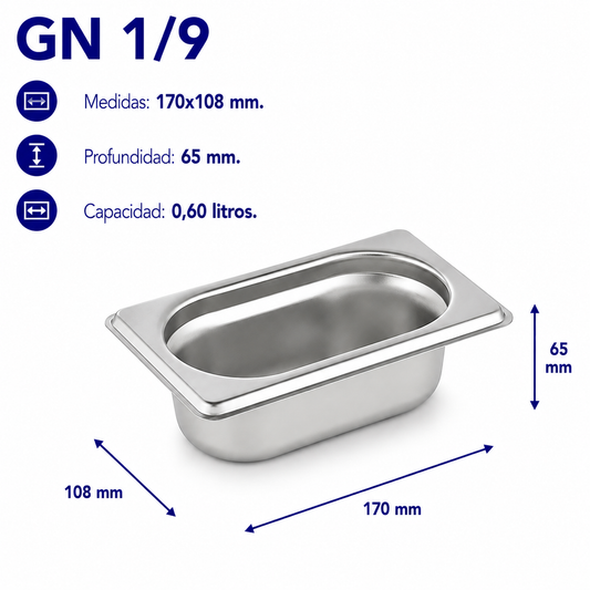 Cubeta Gastronorm 1/9 Lisa 65mm