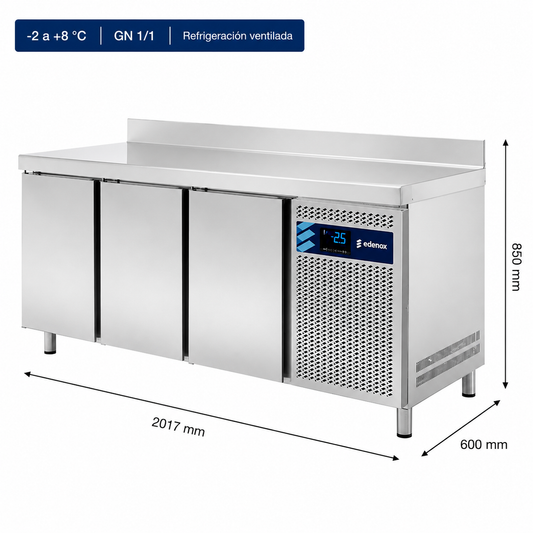 Mesa Refrigerada Estándar Fondo 600 - Puerta Ciega (MPS-200 HC)