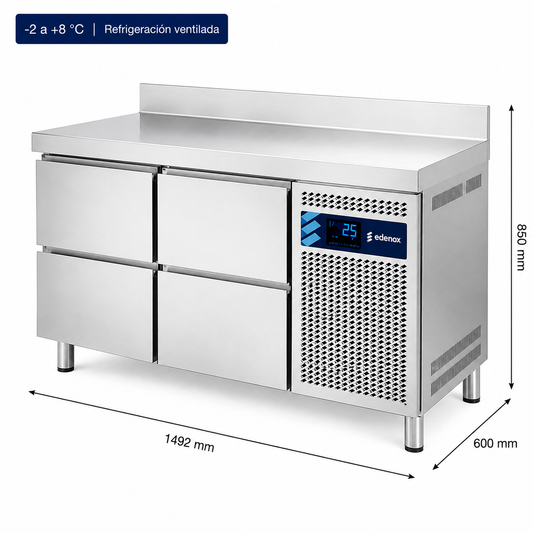 Mesa Refrigerada con Cajones Fondo 600 (MPS-150 HC HH)