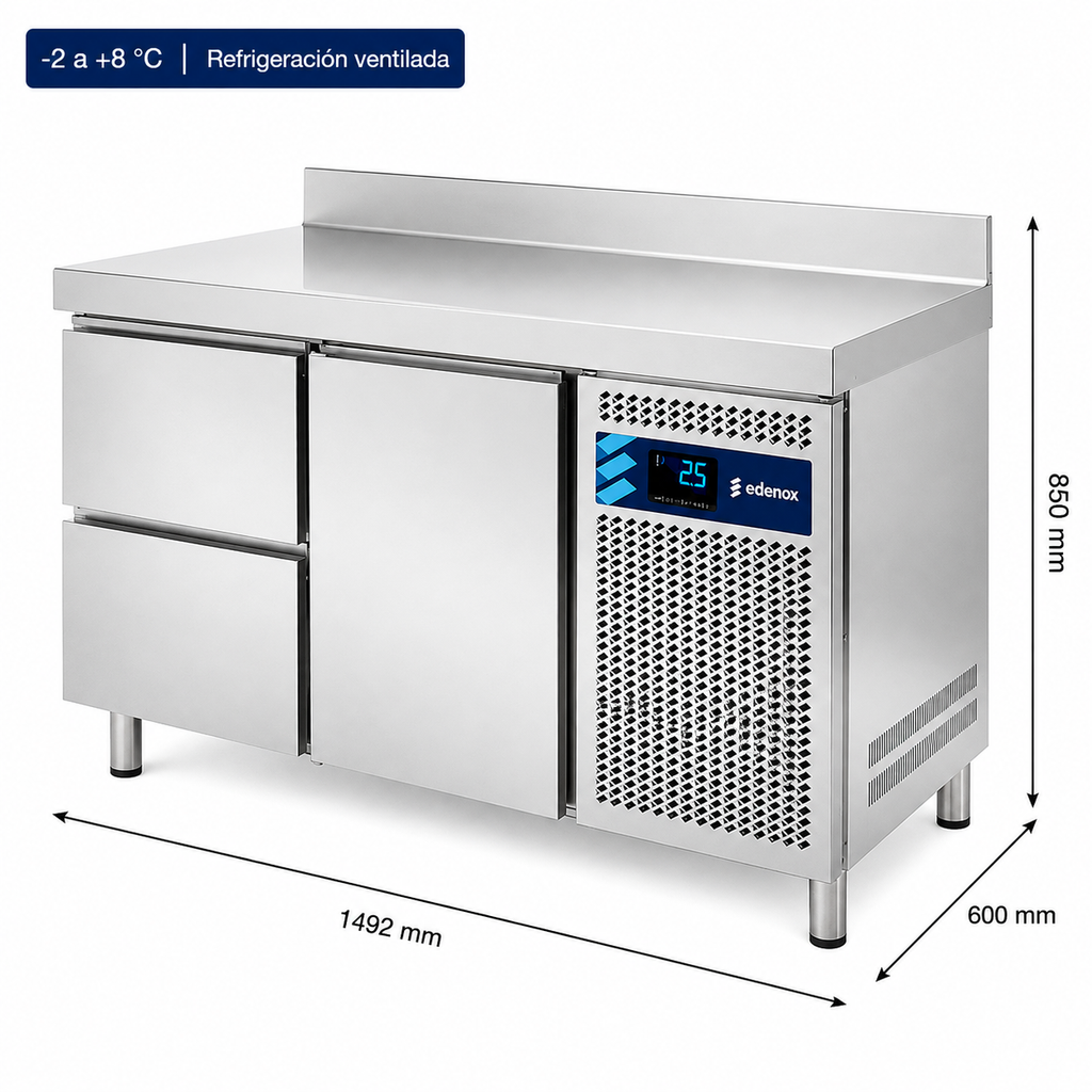 Mesa Refrigerada con Cajones Fondo 600 (MPS-150 HC HD) Edenox