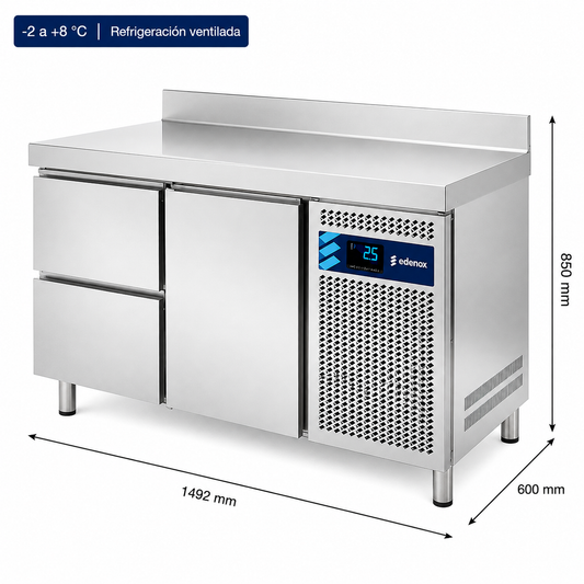 Mesa Refrigerada con Cajones Fondo 600 (MPS-150 HC HD)
