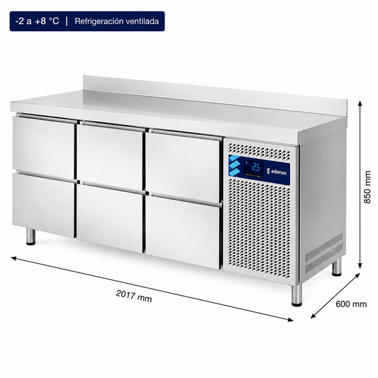 Mesa Refrigerada con Cajones Fondo 600 (MPS-200 HC HHH)