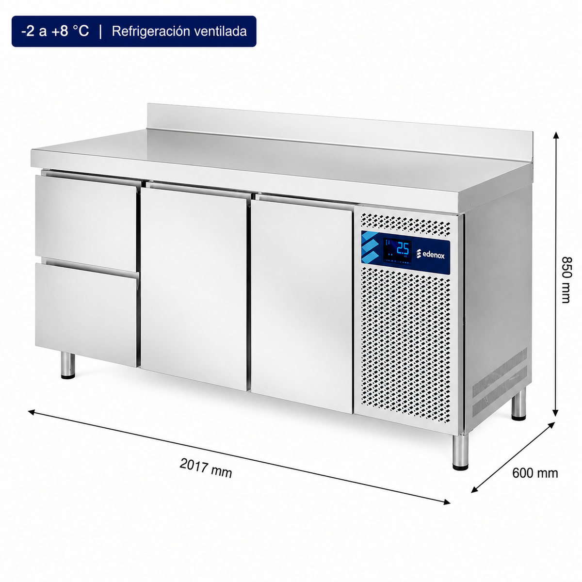 Mesa Refrigerada con Cajones Fondo 600 (MPS-200 HC HDD) Edenox