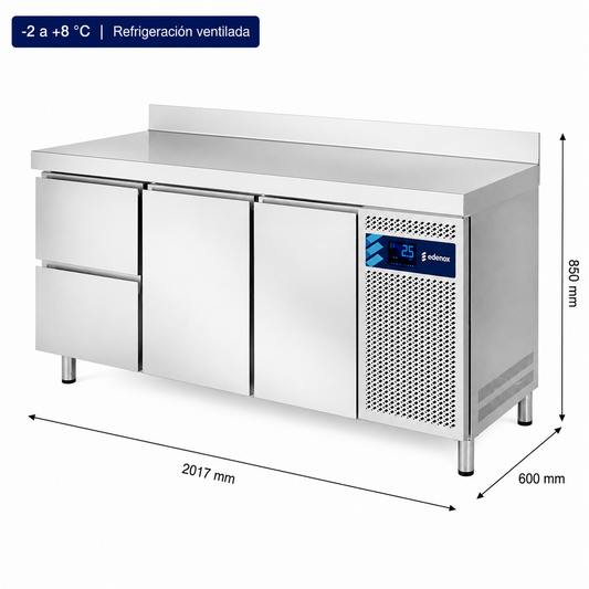 Mesa Refrigerada con Cajones Fondo 600 (MPS-200 HC HDD)