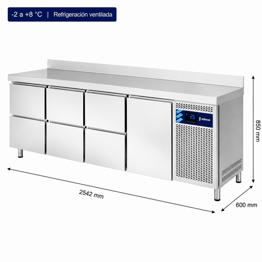 Mesa Refrigerada con Cajones Fondo 600 (MPS-250 HC HHHD)
