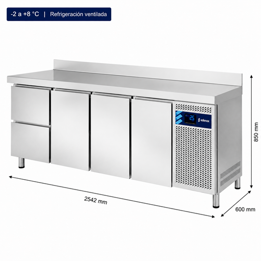 Mesa Refrigerada con Cajones Fondo 600 (MPS-250 HC HDDD)