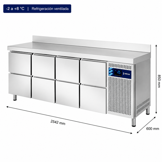 Mesa Refrigerada con Cajones Fondo 600 (MPS-250 HC HHHH)