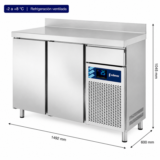 Mesa Refrigerada Frente Mostrador Fondo 600 - Puerta Ciega (FMPS-150 HC)