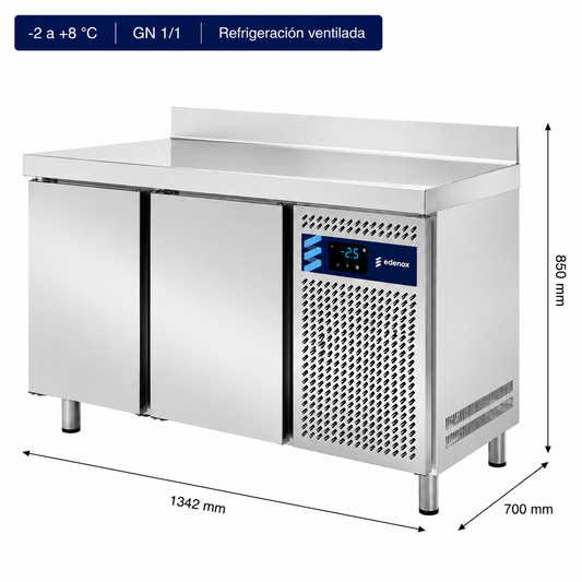 Mesa Refrigerada Estándar Fondo 700 - Puerta Ciega (MPG-135 HC)