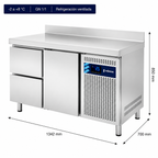 Mesa Refrigerada con Cajones Fondo 700 (MPG-135 HC HD) Edenox