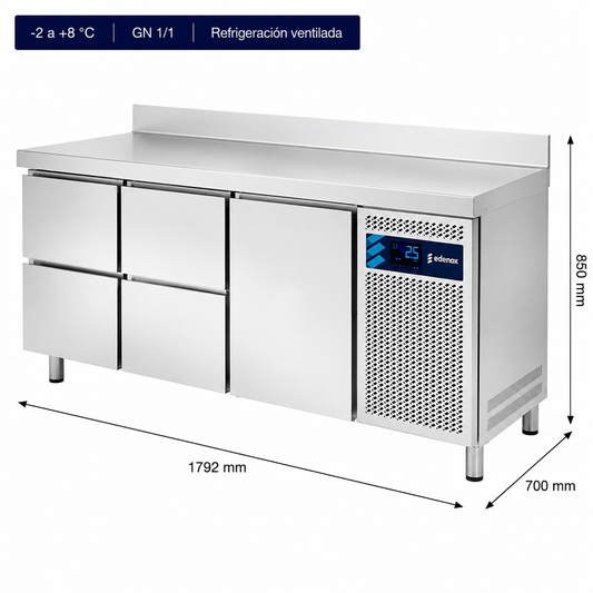 Mesa Refrigerada con Cajones Fondo 700 (MPG-180 HC HHD)