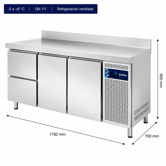 Mesa Refrigerada con Cajones Fondo 700 (MPG-180 HC HDD)