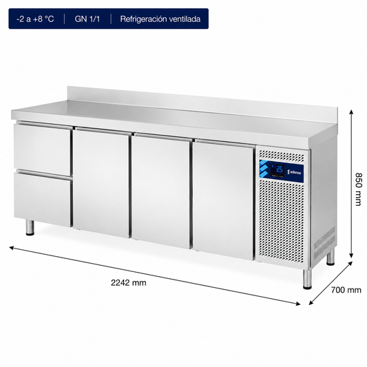 Mesa Refrigerada con Cajones Fondo 700 (MPG-225 HC HDDD)