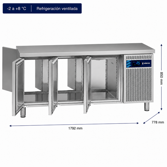 Mesa Refrigerada con Puertas Pasantes Fondo 700 (MPGC-180 HC)
