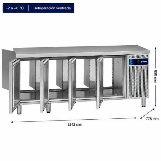 Mesa Refrigerada con Puertas Pasantes Fondo 700 (MPGC-225 HC)